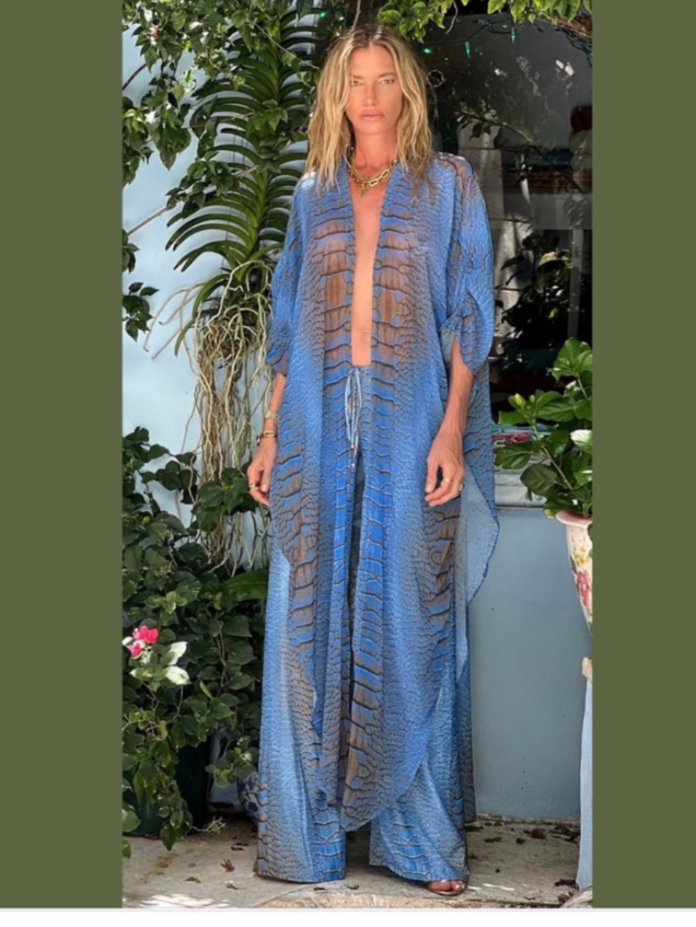 Ramona LaRue Erte Kaftan Electric Crocodile O/S